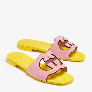 Gucci GG Pink and Yellow Sandals